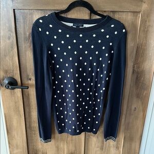 Tommy Hilfiger Women's Navy Polka Dot lightweight 100 percent cotton Sweater